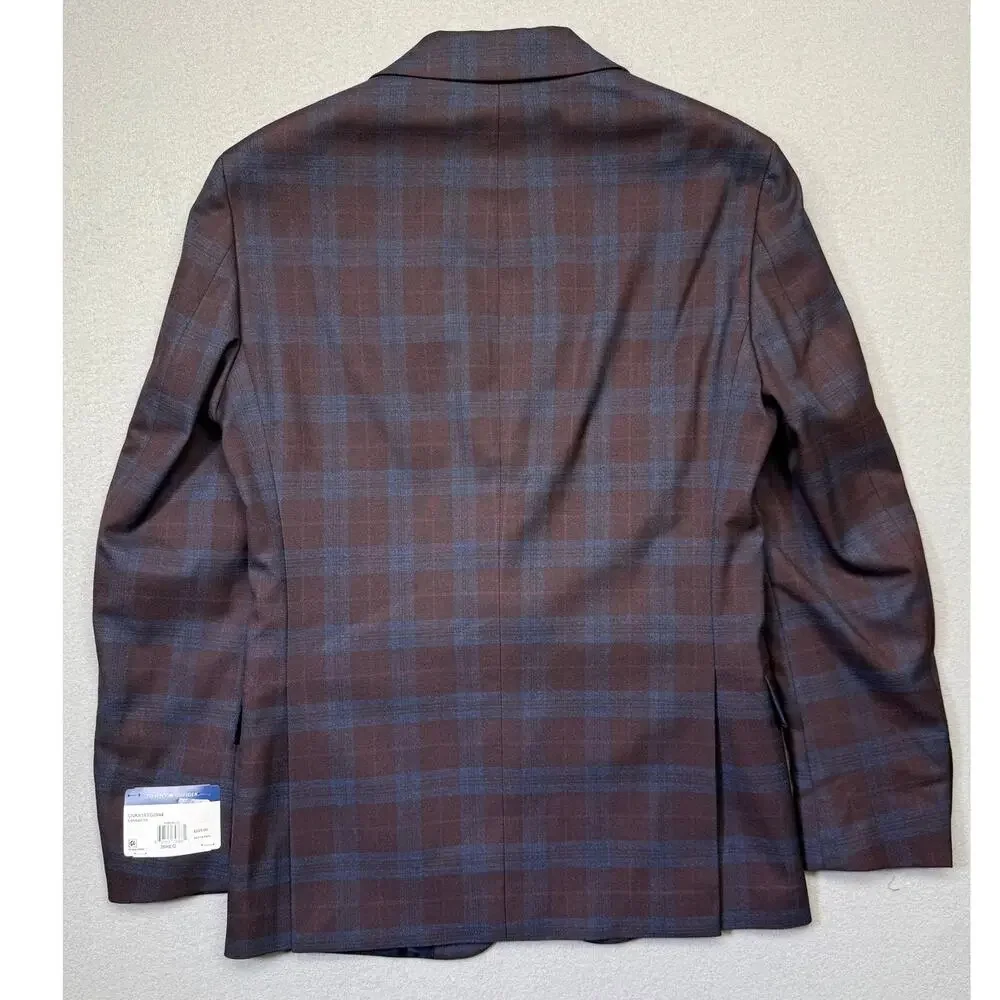 Tommy Hilfiger Men's Modern-Fit plaid Sport Coat - burgundy/blue 36R $295